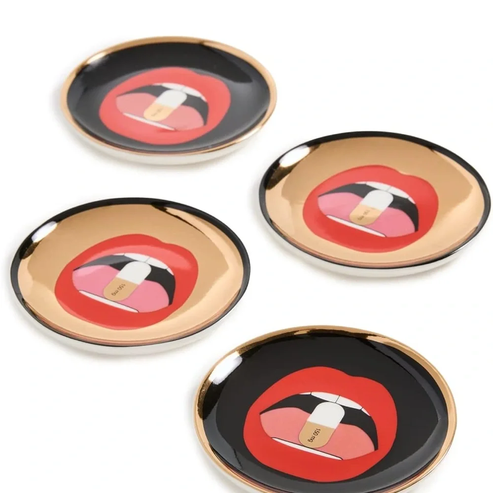 Jonathan Adler Full Dose porcelain coaster set of 4 #dinnerware nwb